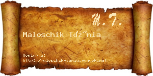 Maloschik Ténia névjegykártya